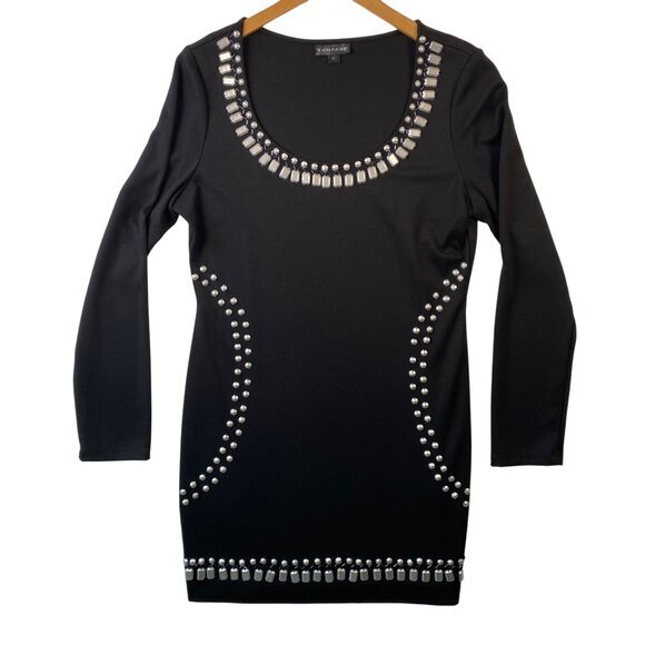 Rampage Black Studded Mini Dress XL Stretch Bodycon - Picture 1 of 11
